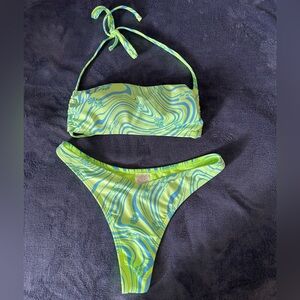 Wild Fable Neon Green & Blue Bikini
